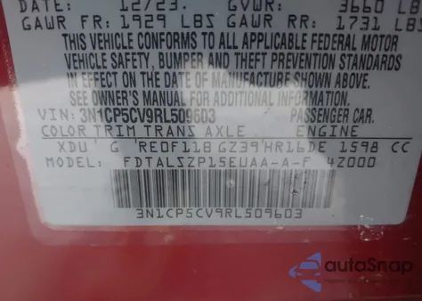 2024 Nissan Kicks Sv Xtronic Cvt from USA, damaged, VIN 3N1CP5CV9RL509603